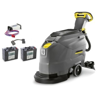 BD 43/25 C Bp szorowarka Karcher + 2x Akumulator + Prostownik + Listwa ssąca łukowa